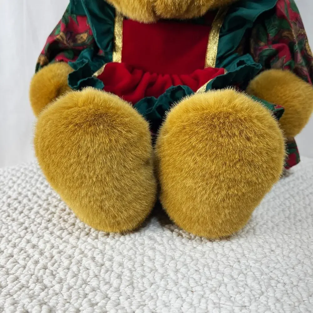 Commonwealth Christmas Mama Teddy Bear Plush Toy Decor Brown Vintage 15